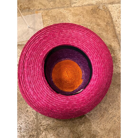 2-Two Tone Straw Beach Hat Set main image 10